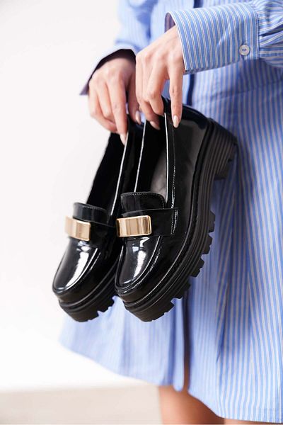 öz se shoes Дамски мокасини Romola със златна катарама и лачена кожа, ортопедични и висококачествени