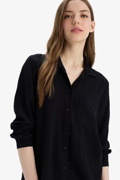 DeFacto Langarmshirt aus Viskose mit normaler Passform N2518az25sp