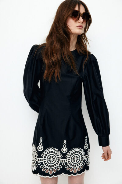 H&M Nakış İşleme Detaylı Elbise