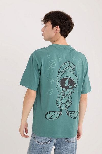 DeFacto 100% Cotton Looney Tunes Boxy Fit Crew Neck Back Printed Short Sleeve T-Shirt E1872Ax25Sp