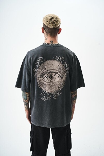 Respire Чоловіча футболка Oversize з принтом Eyes, чорна