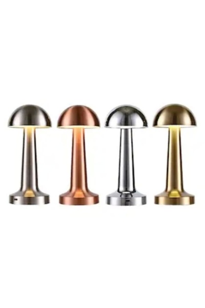 Cata Şarjlı Ledli Lizbon Masa Lambası 3 Renk Işık Abajur Bakır