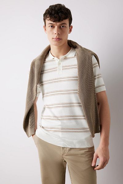 DeFacto Regular Fit Polo Neck Short Sleeve Knitwear Polo T-Shirt E2665Ax25Sp
