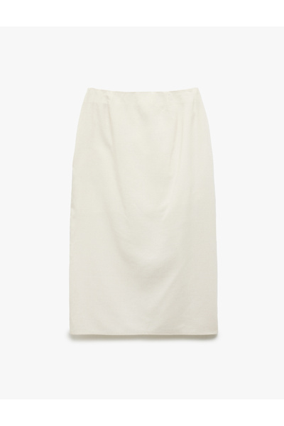 Koton Double Breasted A-Line Beige Women's Skirt 5Sal70009Iw