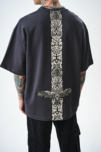 Respire Ανδρικό μπλουζάκι από φλις λεπτομέρεια oversize