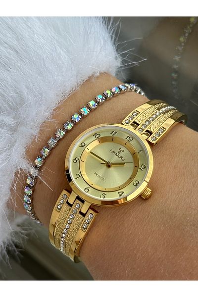 Raymond Rym-1041 Women's Wristwatch - Stainless Steel Case and Corodn - 2 Year Warranty