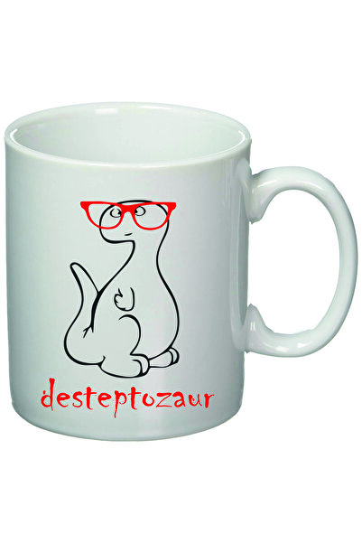 OEM Εξατομικευμένη λευκή κούπα "Desteptosaurus", INOVATIX®. 330ml