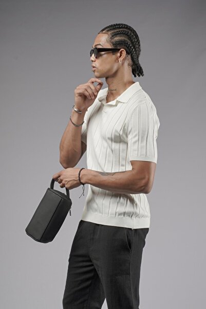 king brich Μπλουζάκι με ελαστικό πλεκτό με κανονική εφαρμογή Polo Neck