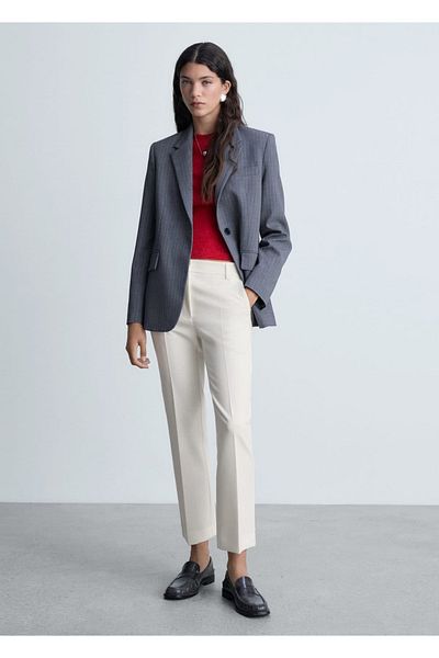 MANGO Woman Straight Cut Trousers with Pens