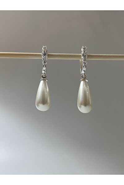 DURAN TAKI TASARIM Mayorka İnci Gümüş Küpe ( 8 x17 mm )