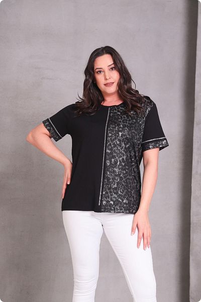 Ebsumu Women's Plus Size Leopard Print Stylish Blouse |   Black, Black-Grey, Black-Brown Color Optional