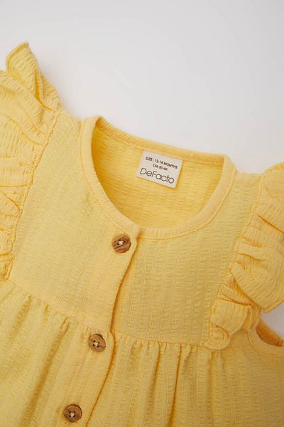 DeFacto Baby Girl Crew Neck Seersucker Textured Short Sleeve Shirt C5972A525Sm