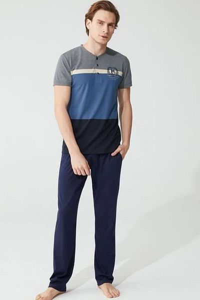 Feyza Pijama Men's Short Sleeve Pajama Set
