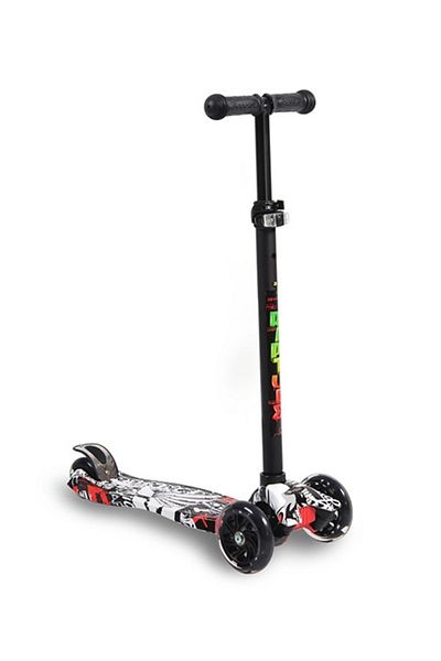 OEM Children's scooter 3-5 years old, Byox Rapture Black, light weight, wheels with lights and adjustable handlebars