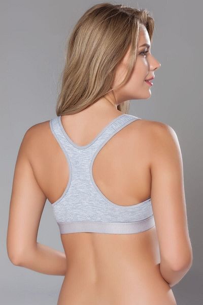 MOONLİGHT Women's Gray Cotton Sports Bra