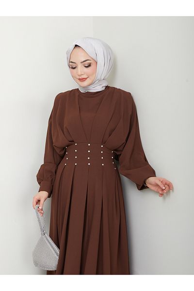 VOLT CLOTHİNG Γυναικείο φόρεμα με μπαλόνι με πλισέ πέτρα