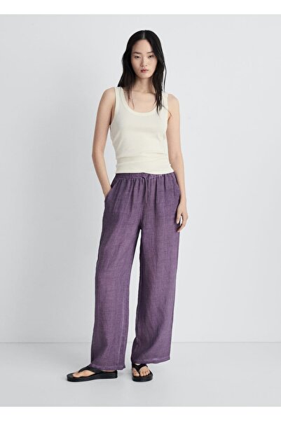 MANGO Woman Rami overdyed tasarım pantolon