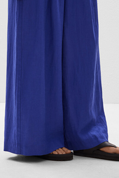 Oysho % 100 keten düz kesim geniş pantolon