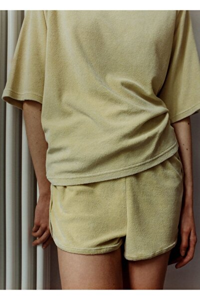 MANGO Woman Terry cotton pamuklu şort