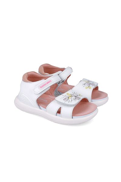 BIOMECANICS Sandale din piele pentru copii Floricele, Biomecanics, 252233, alb Marime: 33 (20,9-21,5 cm)
