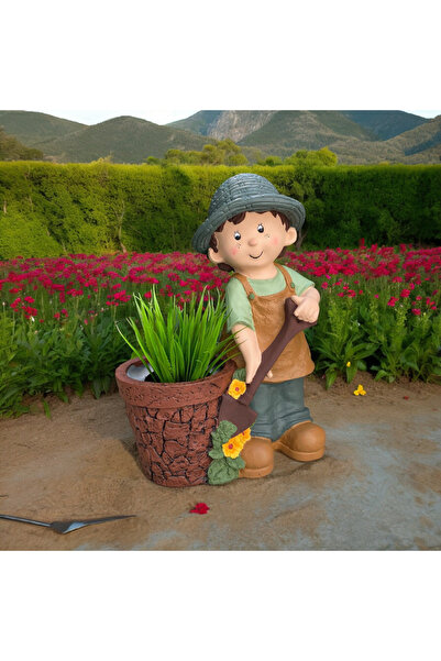 ufak dusler atölyesi Saksıli Erkek Heykel Biblo Saksı Dekoratif Obje