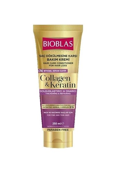 Bioblas Anti-Hair Loss Care Cream 250ml Collagen & Keratin