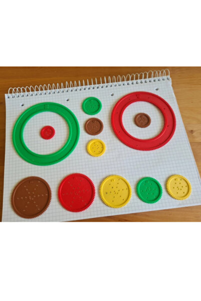 Muhcu Home 12 'Li - Spirograf Çizim Şablonu - Geometrik Desenler Motif Cetveli Eğitici Oyuncak Çizim Şablonu