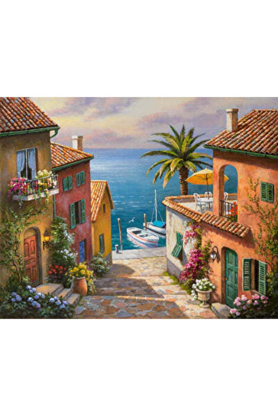 HOBBYLAB Deniz Sokak Sticker(Çerçeveli) 40x50 Sayılarla Boyama Hobi Seti