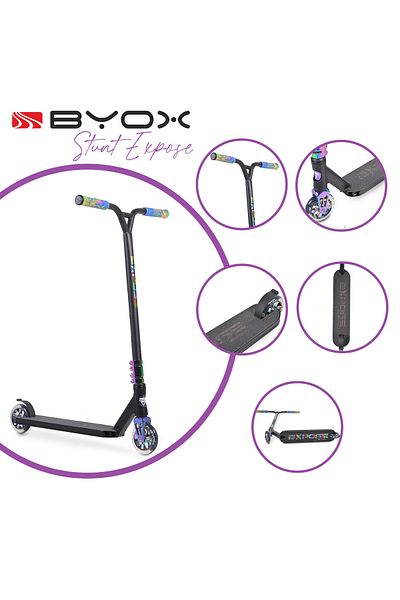 OEM BYOX Rainbow Aluminum Freestyle Kids Scooter, ABEC-9 Bearings, Age 10 Years +