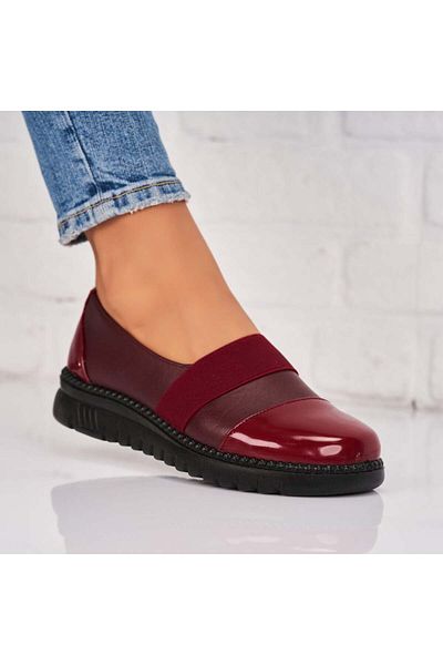 Joana Women's casual shoes in burgundy eco-leather Janelle