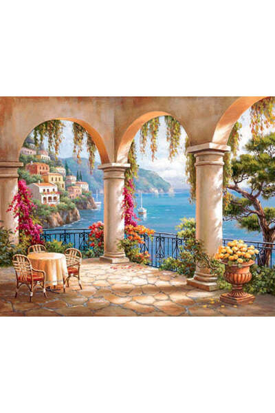 Genel Markalar Como Gölü Sticker Çerçevesiz 70x90cm Sayılarla Boyama Hobi Seti