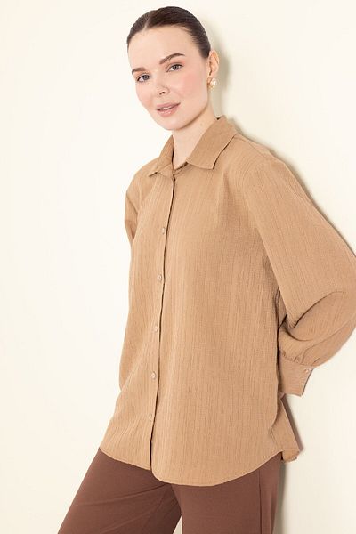 DeFacto Regular Fit Basic μονόχρωμο μακρυμάνικο πουκάμισο τουνίκ E1628AX25SP