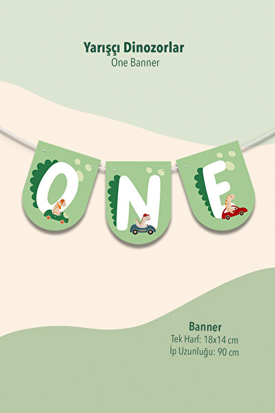 Niksy Design Στολίδι για πάρτι με θέμα One Racer Dinosaurs