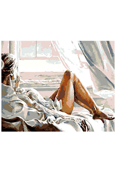 Hobi Tedarik Yalnız Kadın Çerçeveli 70x90 Sayılarla Boyama Hobi Seti