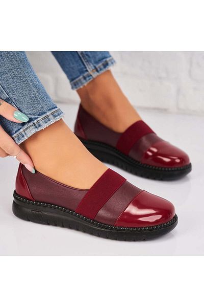 Joana Women's casual shoes in burgundy eco-leather Janelle