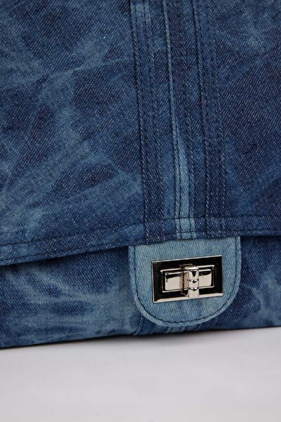 DeFacto Kadın Jean Görünümlü Omuz Çantası E3723axns