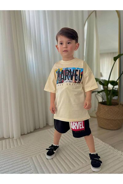 Canlook Super Heroes Cartoon Character Printed Summer Bottom-Top Set