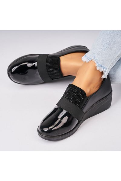 Joana Women's casual shoes in black ecological leather Daizy
