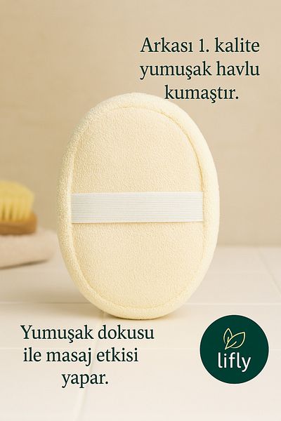 lifly Natural Sisal Chubby Sponge Washcloth - Bath Loofah - Sisal Bath Loofah Scrub - Bath Sponge
