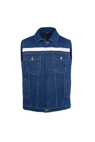 MyForm Sona Denim 9128 Denim Work Vest Navy Blue