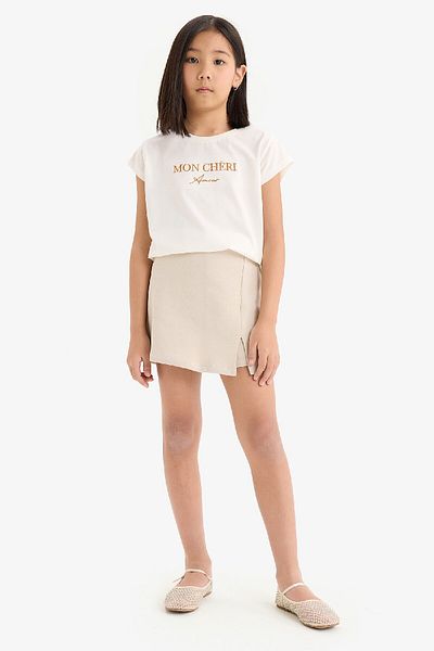 DeFacto Girl's 2 Piece Set Printed Sleeveless T-Shirt Shorts Skirt E1260A825Sm