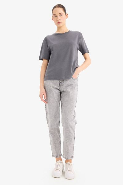 DeFacto Regular Fit Crew Neck Basic Plain Thick Fabric Short Sleeve T-Shirt D7579Ax25Sp