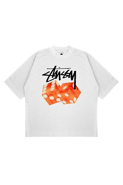 TRAGEDY Μπλουζάκι Unisex Oversize Stussy Orange Dice με στάμπα Boxy Fit από χοντρό ύφασμα
