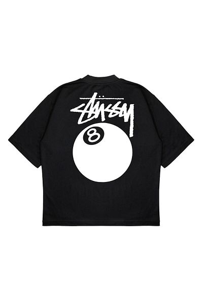 TRAGEDY Μπλουζάκι Unisex Oversize Stussy 8 με στάμπα Boxy Fit από χοντρό ύφασμα