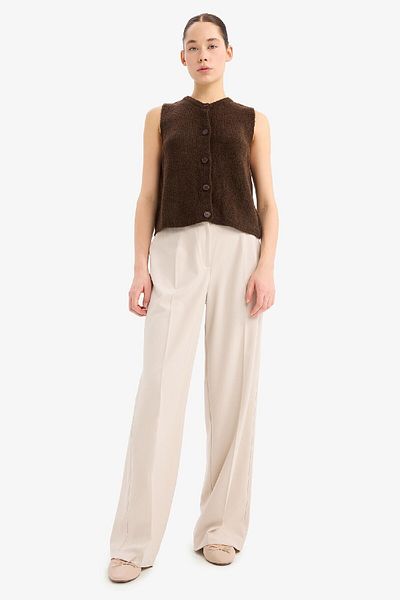 DeFacto High Waist Wide Leg Basic Pants - C6402Ax25Sp