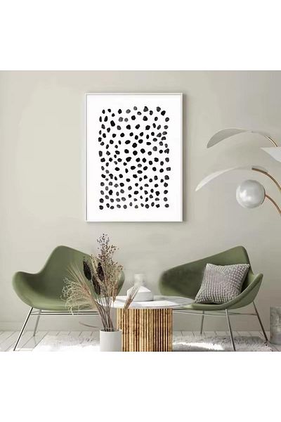 Linacci Single White Metal Frame Abstract Pattern Painting Set