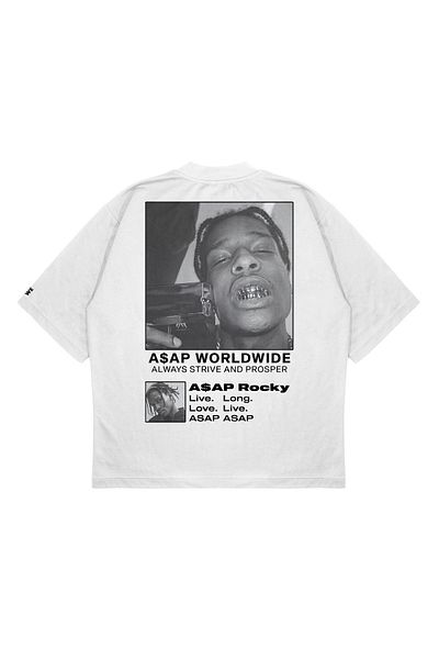 TRAGEDY Unisex Oversize Asap Rocky Printed Boxy Fit Μπλουζάκι από χοντρό ύφασμα