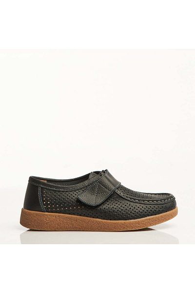 Joana Women's moccasins, natural leather, black, Takari