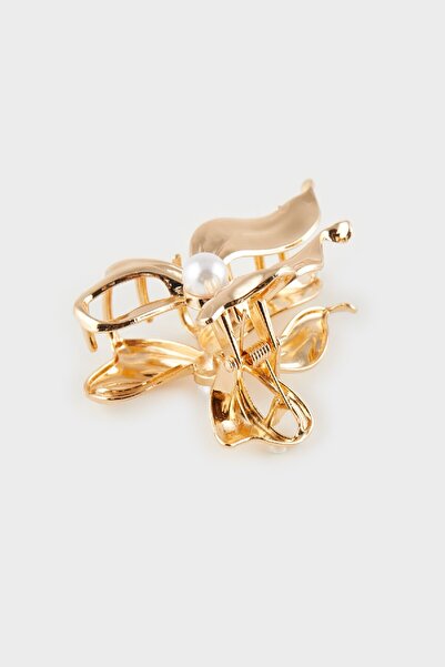 DeFacto Kadın İncili Gold Kurdele Mandal Toka E4197AXNS