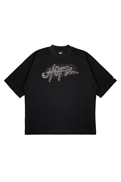TRAGEDY Unisex Oversize Utopia Travis Scott Baskılı Boxy Fit Kalın Kumaşlı T-...